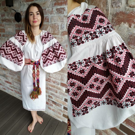 Expressive Brown Big Big Sleeves Embroidered dress