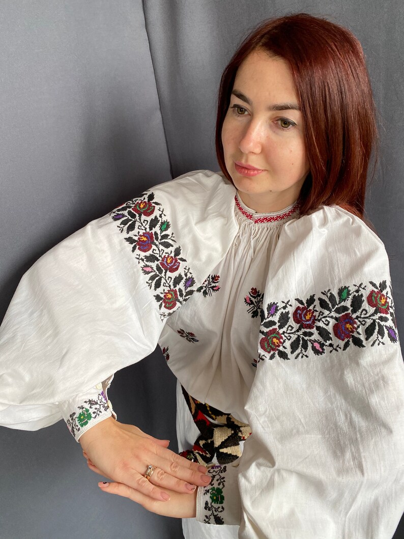 Embroidered dress Artistic embroidery Vintage outfit Gift for her Peasant clothes