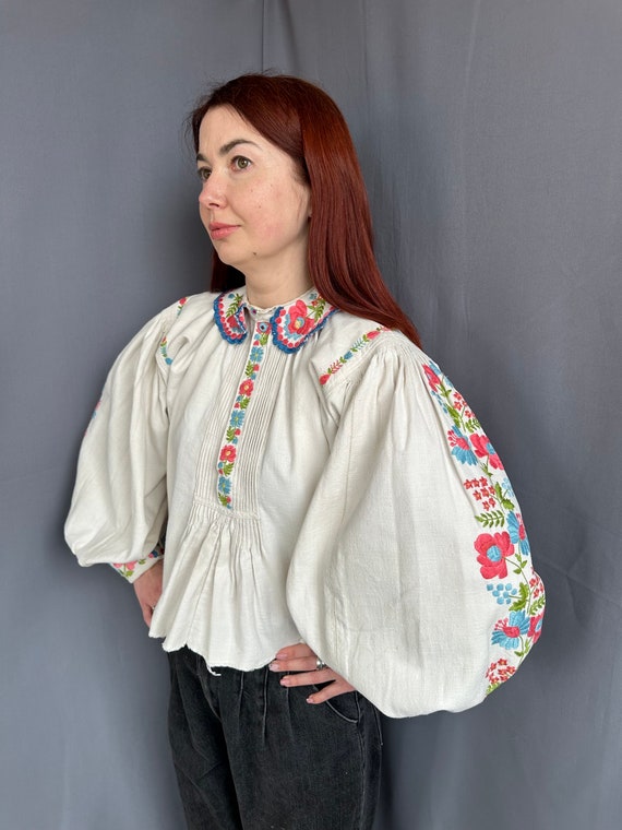 Romanian blouse Bohemian style Embroidered blouse… - image 5