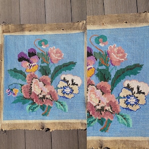 Embroidered picture Cross stitch Handmade embroidery Rural kitchen Ukrainian embroidery Farmhouse decor Vintage embroidery Floralembroidered