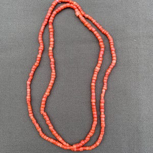 Ancient Coral Bead Necklace — Vintage Natural Coral Jewelry — Unique Antique Beads