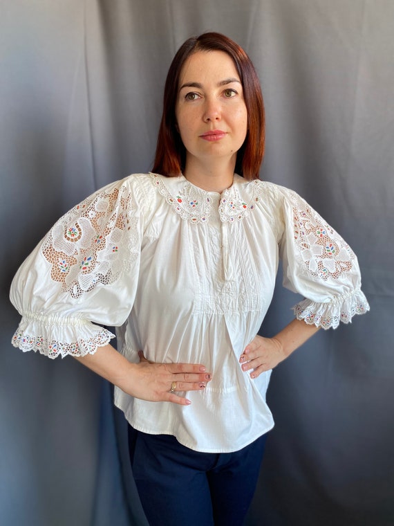 Romanian blouse  Hungarian blouse Vintage Romania… - image 7