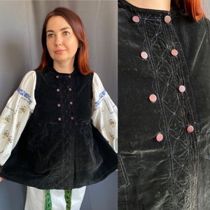 vest Vintage vest Antique vest Folk clothes Vintage jacket Antique clothes Antique buttons Vintage vest Velvet vest