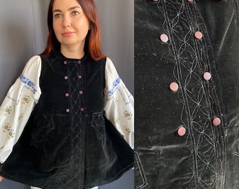 vest Vintage vest Antique vest Folk clothes Vintage jacket Antique clothes Antique buttons Vintage vest Velvet vest