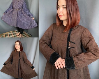 Vest Two-side Antique jacket Jacket with sleeves Antique vest Ukrainian traditional clothes Vintage outfit Antique fabric