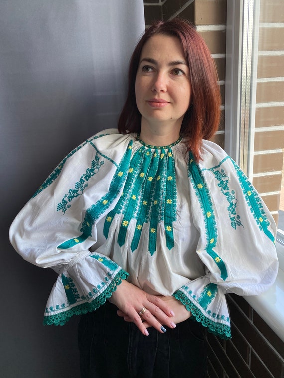 Romanian blouse Hungarian blouse Antique blouse P… - image 10