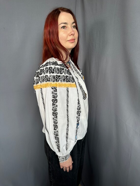 トップス antique Rumania blouse Romanian Blouse Embroidered Top Vintage Outfit Vintage Romanian