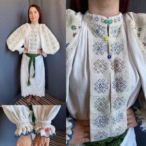 Romanian dress Romanian clothes Romanian outfit Vintage outfit Bohemian style Vintage fashion Edwardian style Antique dress Hungarian dress