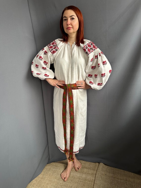 Embroidered dress Linen dress Vintage outfit ! Uk… - image 2