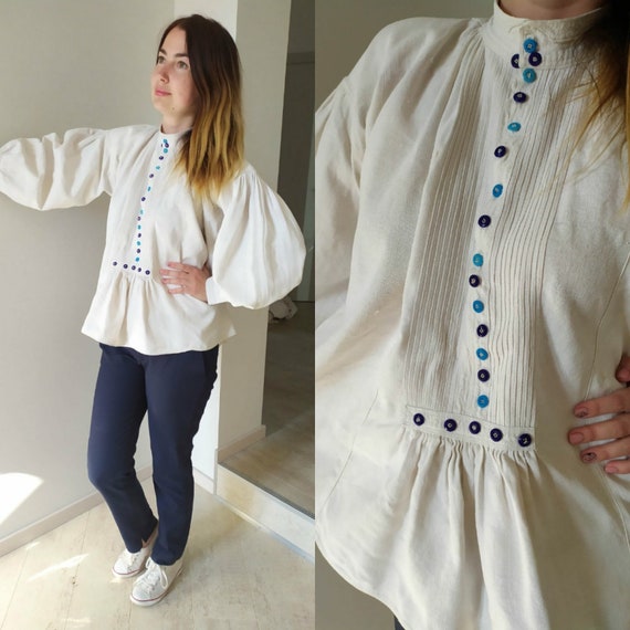 Vintage Romanian Dress! Antique fabric! Handimade