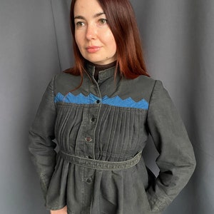 Sylish autumn Jacket with sleeves Antique korsetka Folk Ukrainian traditional clothes Vintage outfit Antique clothes Antique coat Kersetka