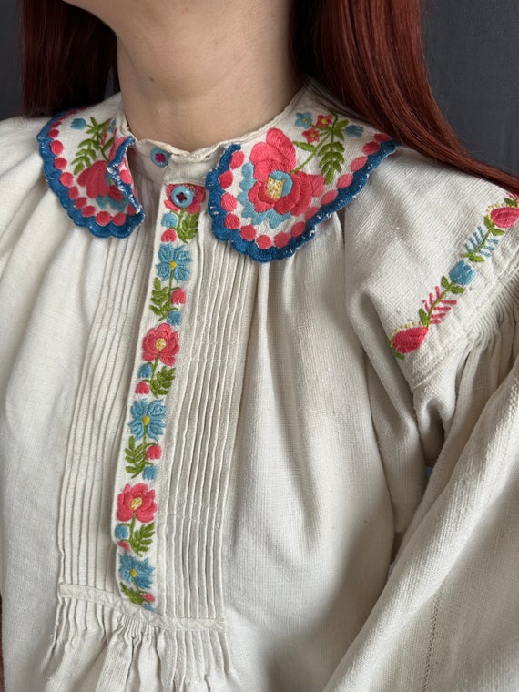 Romanian blouse Bohemian style Embroidered blouse… - image 7