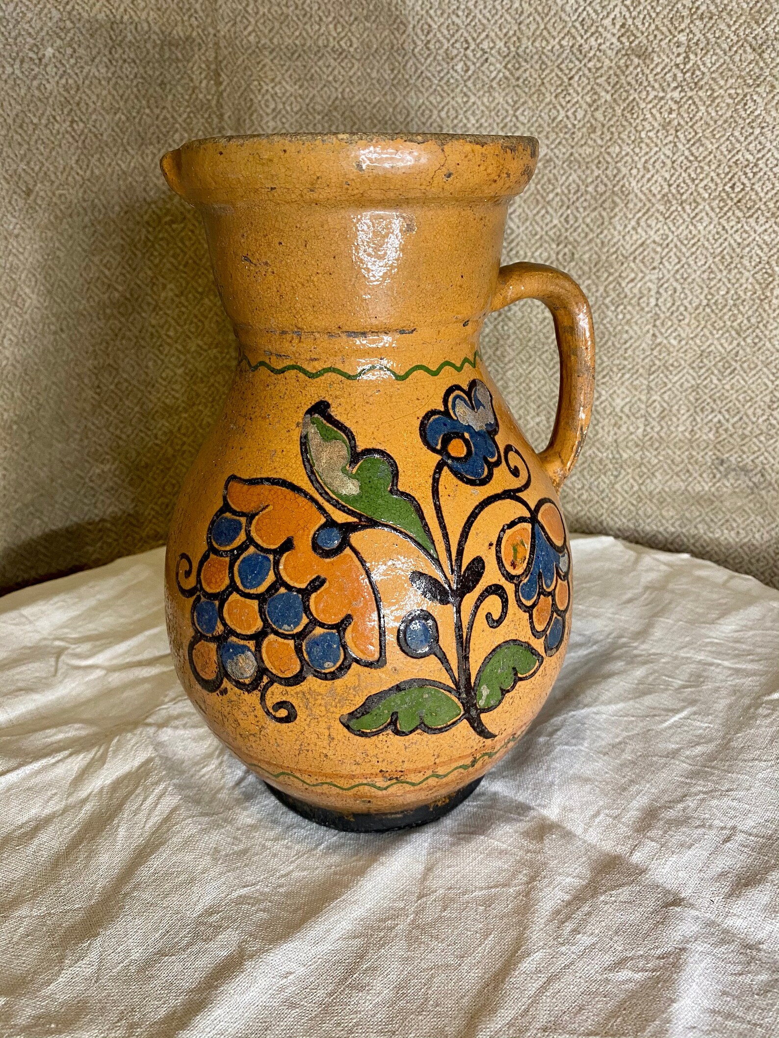 Primitive Clay pottery Vintage jug Rustic pot Farmhouse decor Etsy