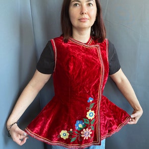 Vest Festive dress Kersetka  Ukrainian vest Vintage velvet vest Antique vest Folk clothes Vintage jacket Antique clothes Womens clothing