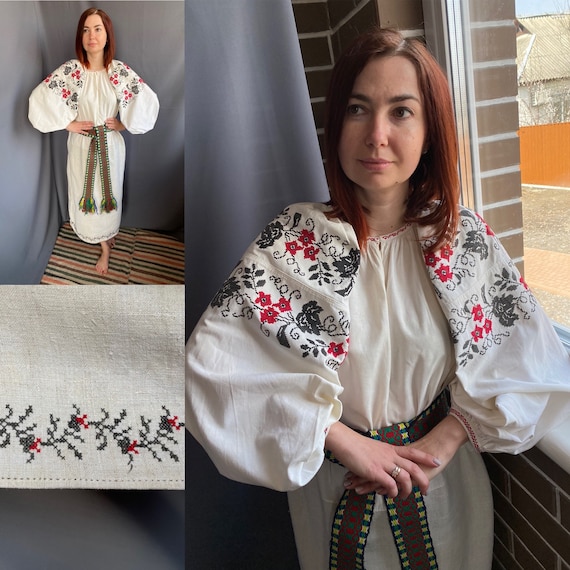 Embroidered dress Folk dress Ukrainian dress Line… - image 1