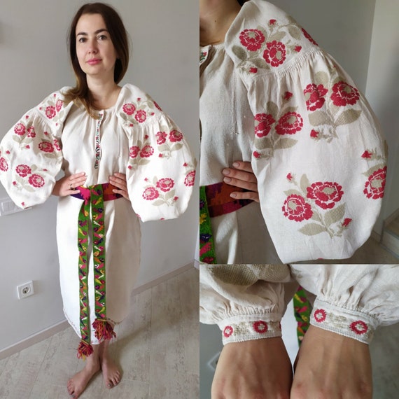 Rare colours!! Black Embroidered dress! Linen hemp