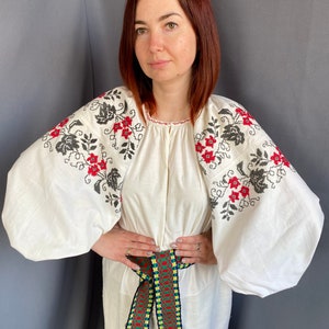 Embroidered Folk Ukrainian dress Wear traditional shirt Antique dress Cross stitch Vintage dress Vyshyvanka Folk Gift for her