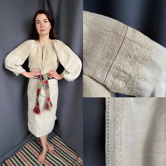 Rustic style Ethnic dresses Hemp dresses Homespun