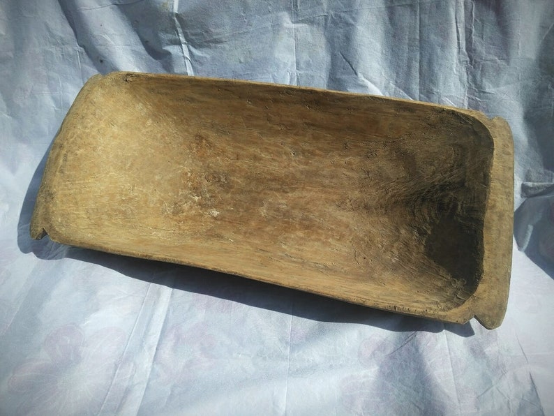 Primitive antique wooden dough bowl Rustic decor One piece if wood Handcarved dough bowl Primitive wooden bowl