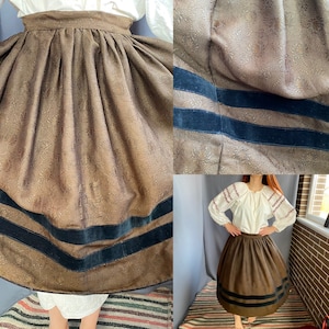 Antique skirt with folds Vintage skirt  Vyshyvanka skirt Vintage Skirt Romanian skirt Hungarian skirt Edwardian skirt Antiqueskirt