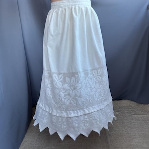 Lace embroidered  skirt  Lace skirt Antique handmade skirt Vintage embroidered skirt  Ukrainian embroidered skirt Vyshyvanka skirt