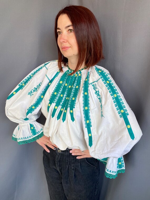 Romanian blouse Hungarian blouse Antique blouse P… - image 7