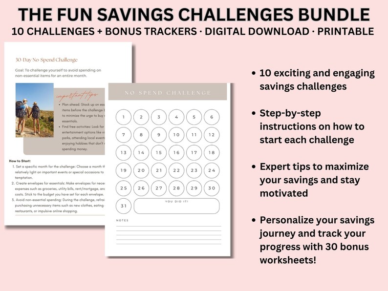 The Fun Savings Challenges Bundle - Etsy