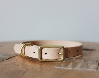 The Original Hound - leather collar with brass hardware