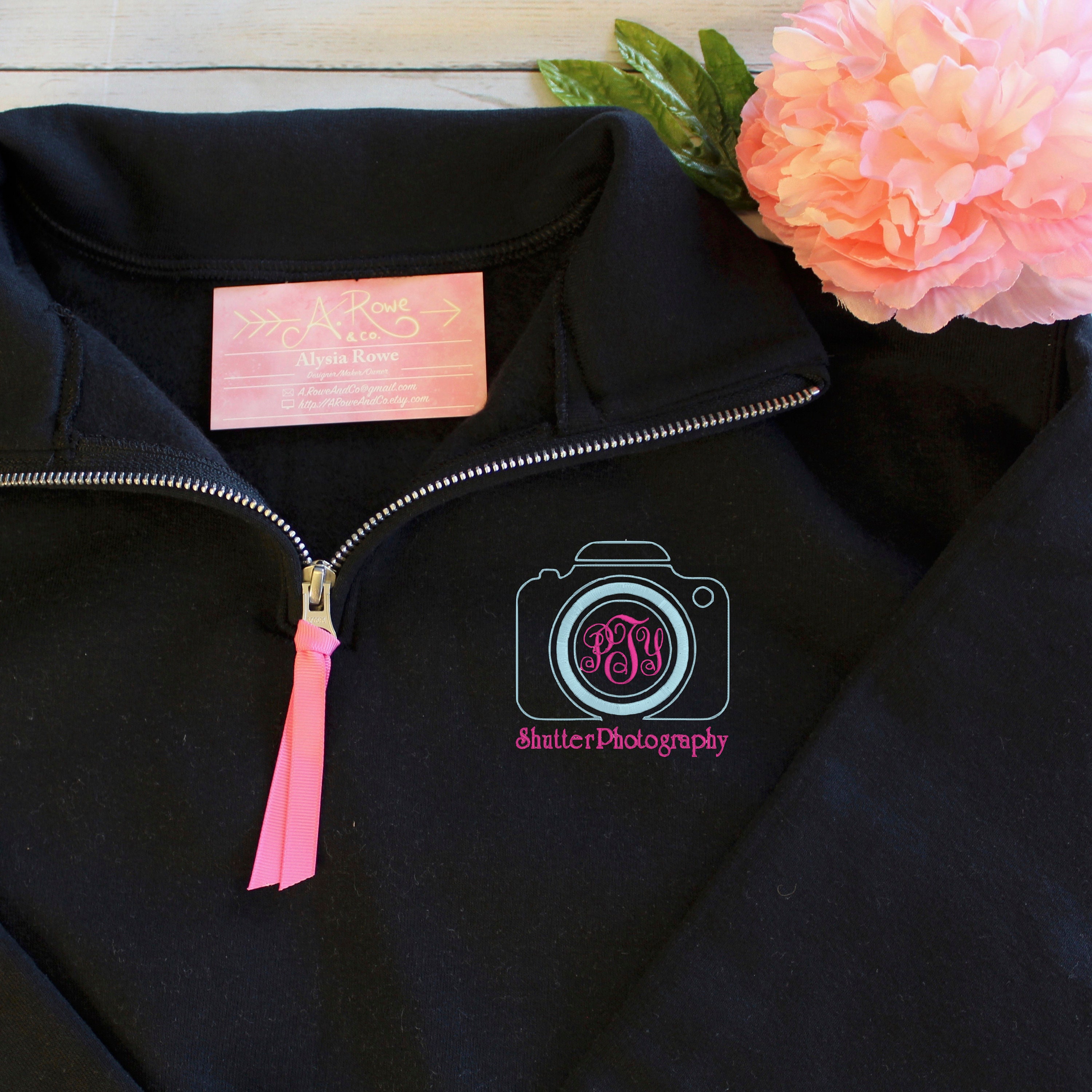 flower monogram embroidered sweatshirt
