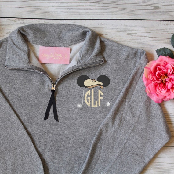 Golfer Mickey Ears Monogram Quarter Zip Golf Sweatshirt Etsy Golfer Mickey Ears Monogram Quarter Zip Golf Sweatshirt Etsy