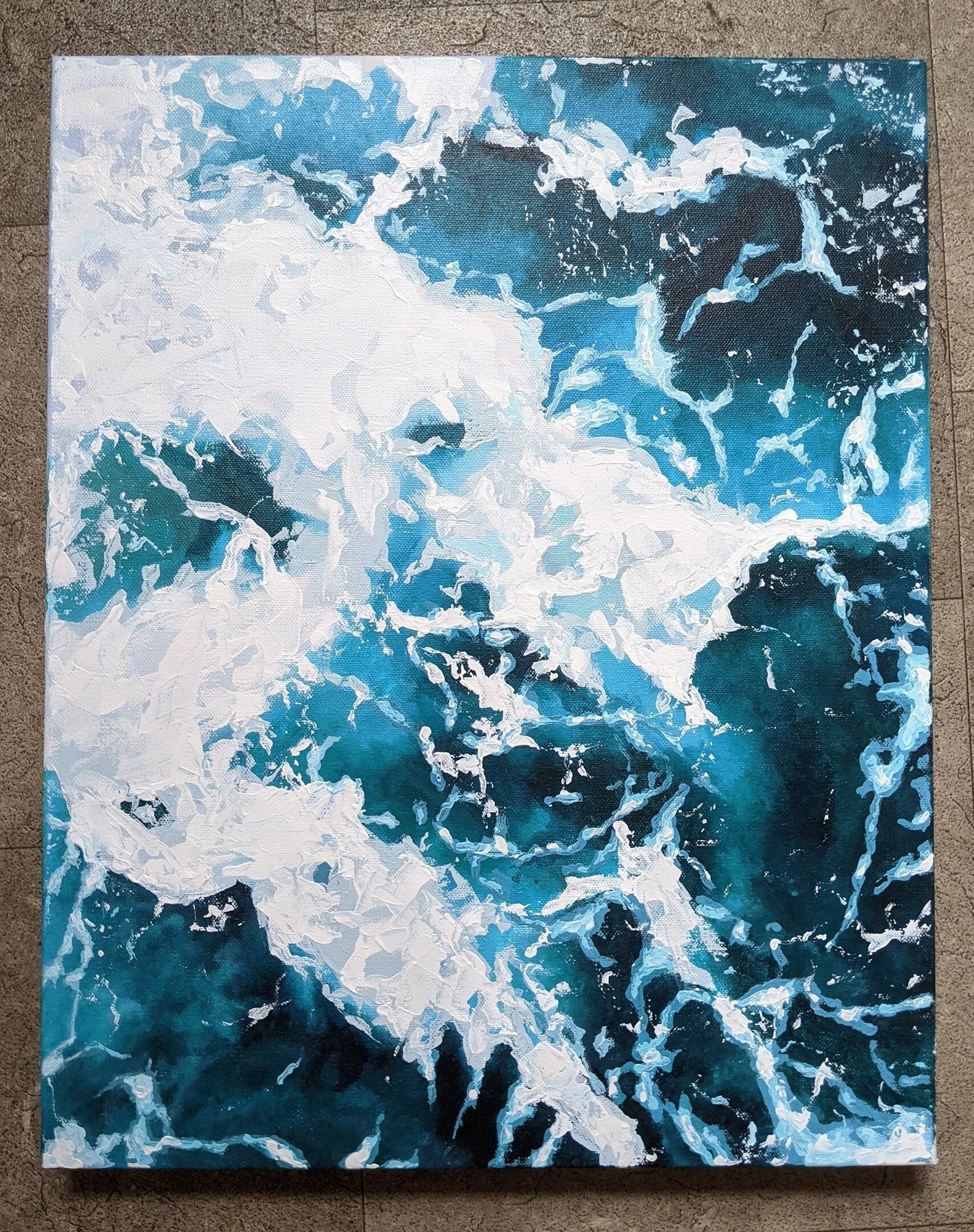 Abstract Sea Foam Original Acrylic Painting Wall Art on Etsy