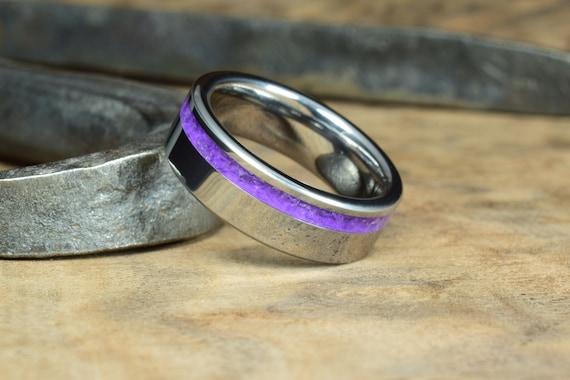 Tungsten amethyst hotsell ring