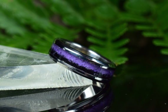 Stainless steel amethyst best sale ring