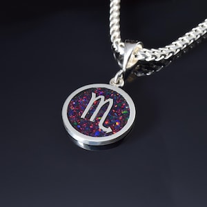 925 Sterling Silver Zodiac Signs Pendant with Curshed Opal Inlay