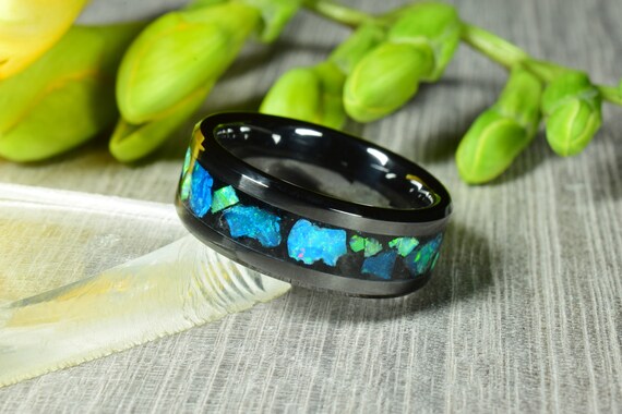 Blue obsidian ring discount