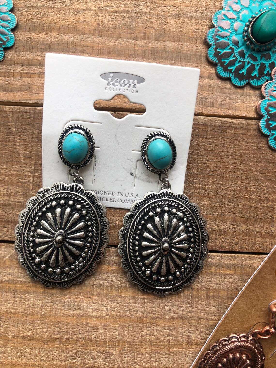 Concho western earrings Etsy