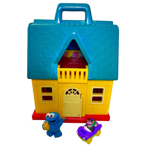 Sesame Street Play N' Carry School House - Rare Maison Vintage 1986 (État Parfait, Complet)