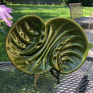 Popielniczka Mid Century Modern, Popielniczka Retro, Popielniczka Vintage Green, Popielniczka Vintage Ceramic, Popielniczka USA, Popielniczka Hourglass, Popielniczka Oval