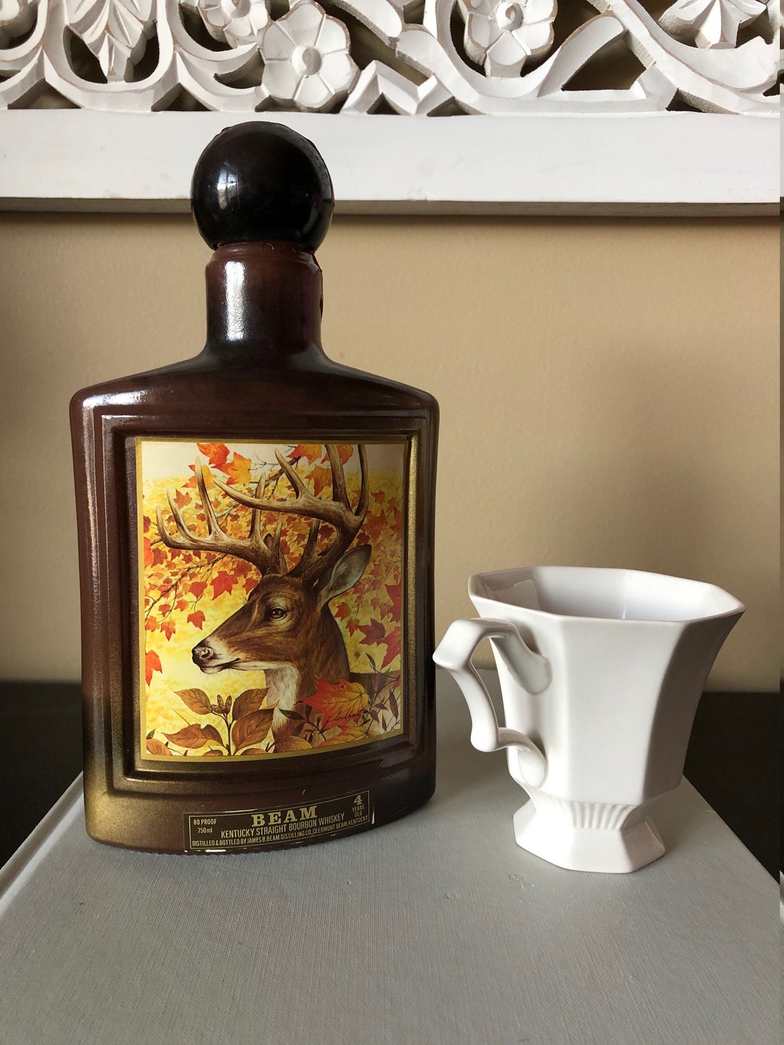 Jim Beam Deer Decanter Vintage Jim Beam Bottle White Tailed Etsy