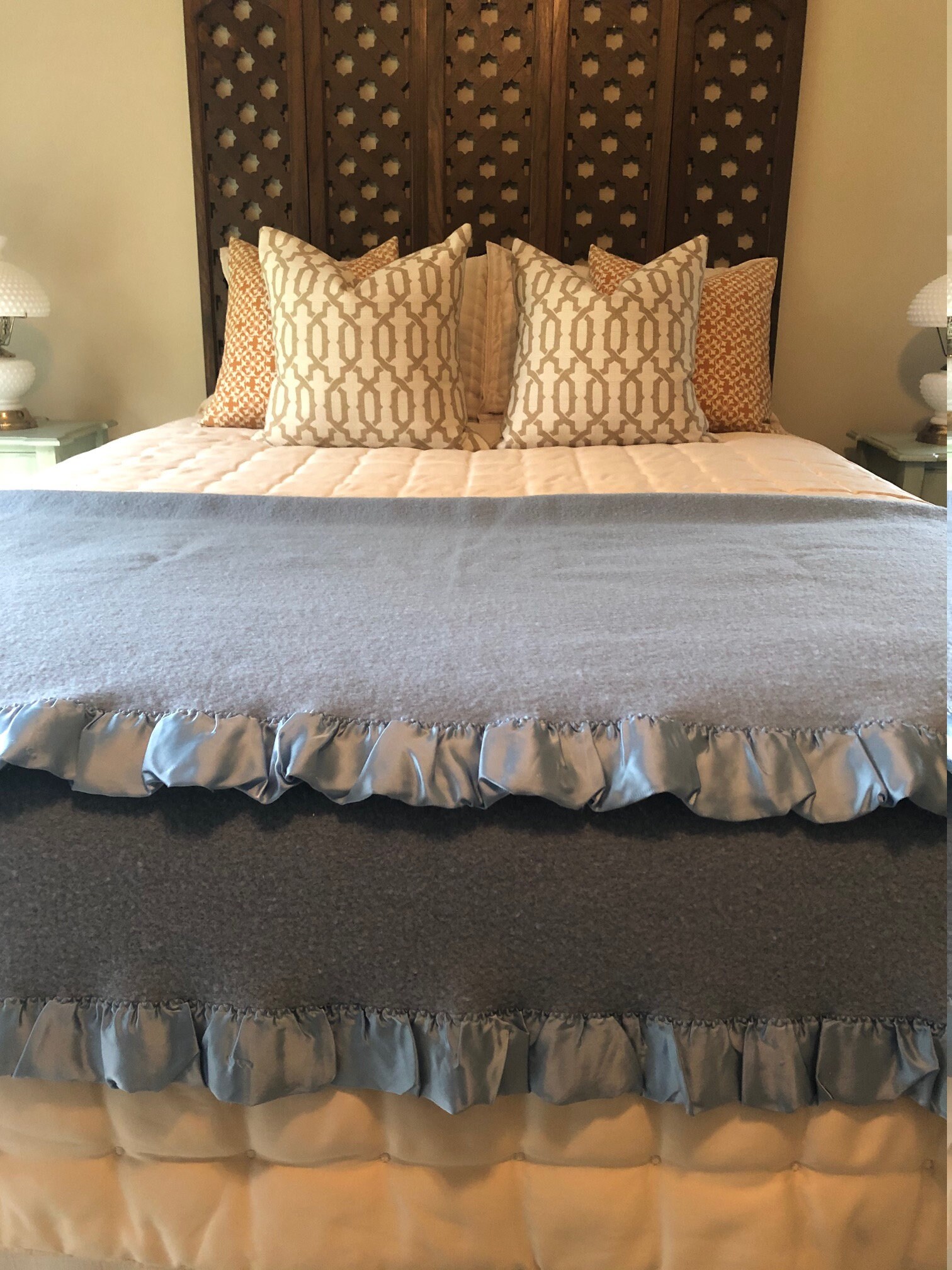 Vintage Wool Blanket Lands' End Virgin Wool Blanket Etsy