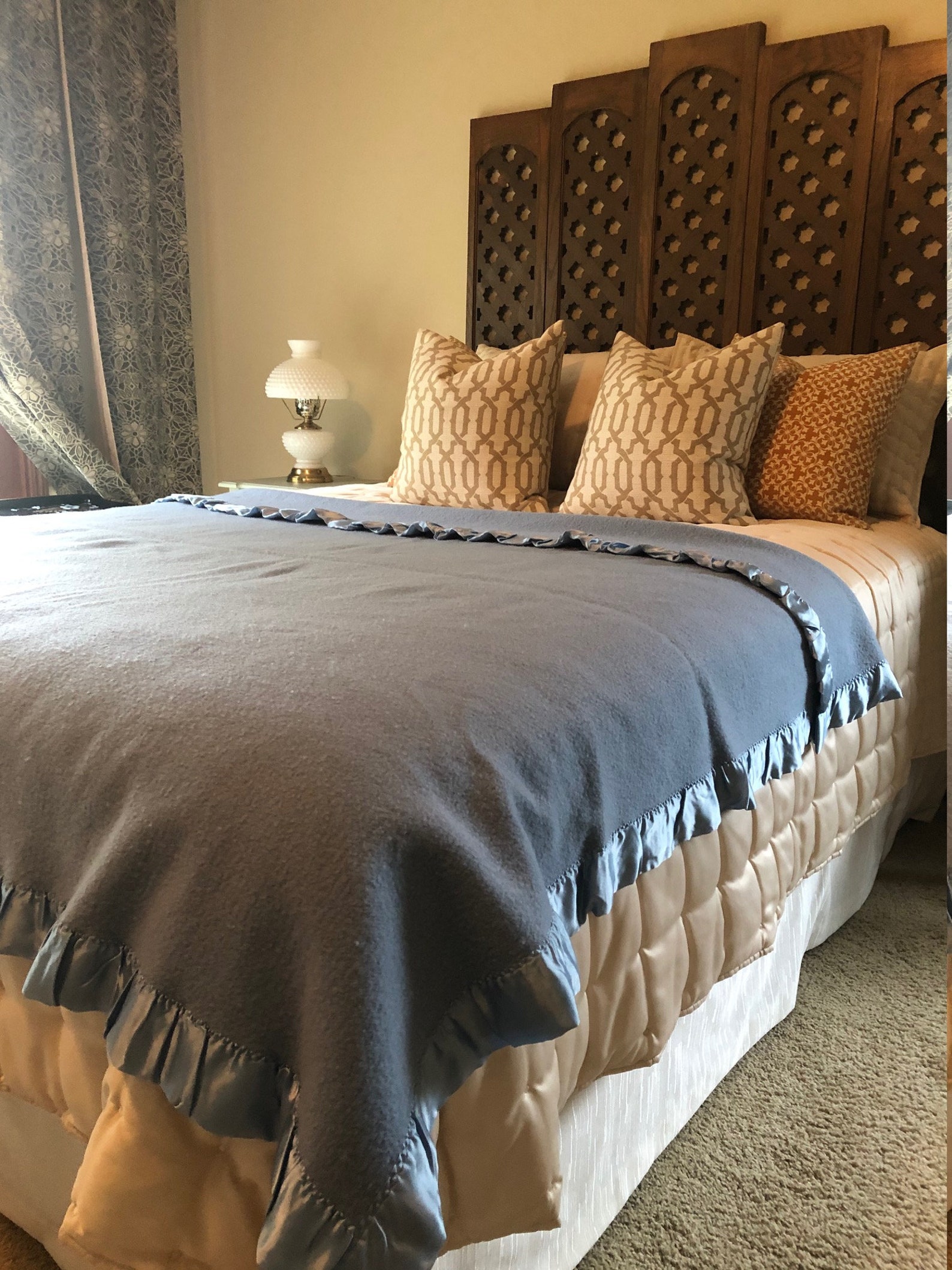 Vintage Wool Blanket Lands' End Virgin Wool Blanket Etsy