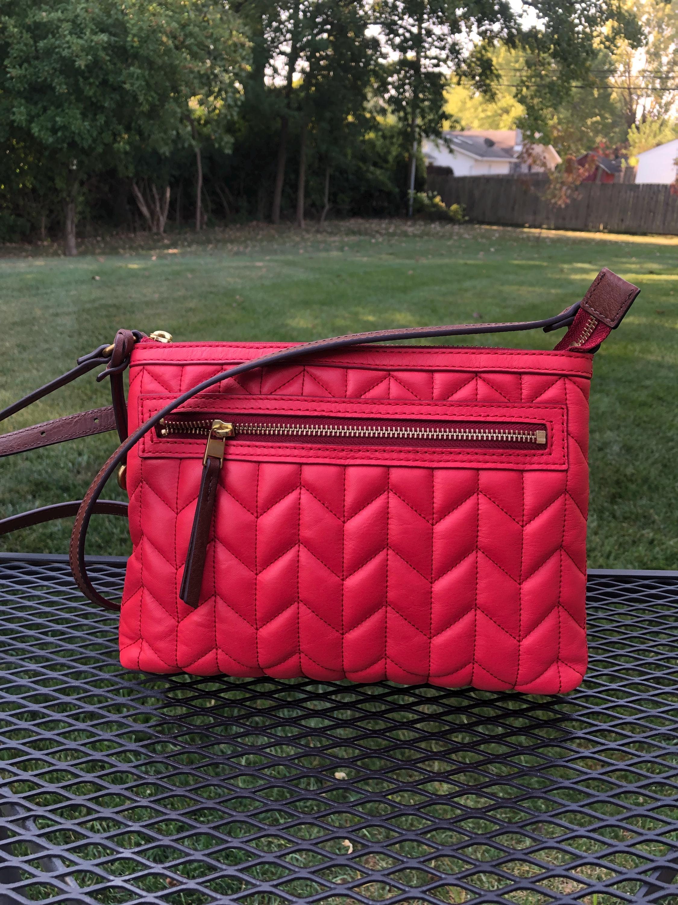 Red quilted handbag new arrivals