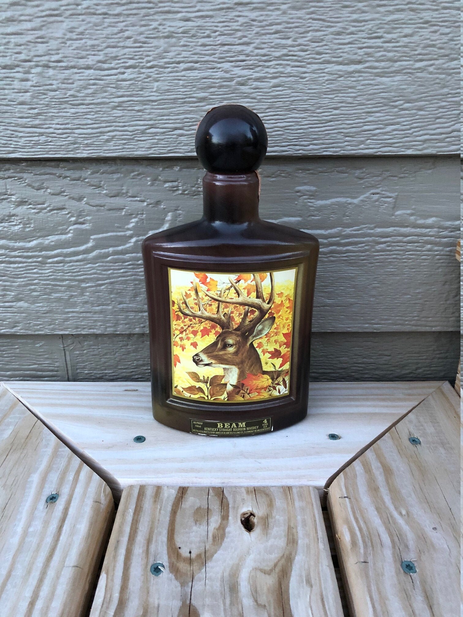 Jim Beam Deer Decanter Vintage Jim Beam Bottle White Tailed Etsy