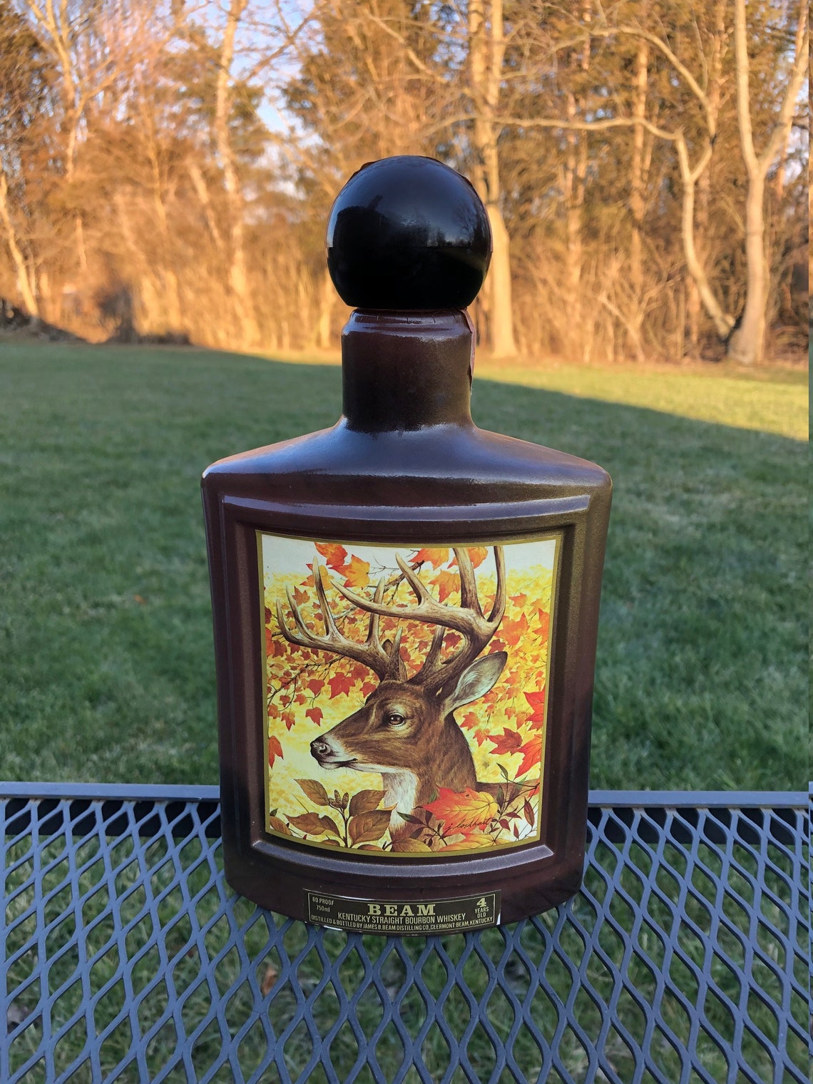 Jim Beam Deer Decanter Vintage Jim Beam Bottle White Tailed Etsy