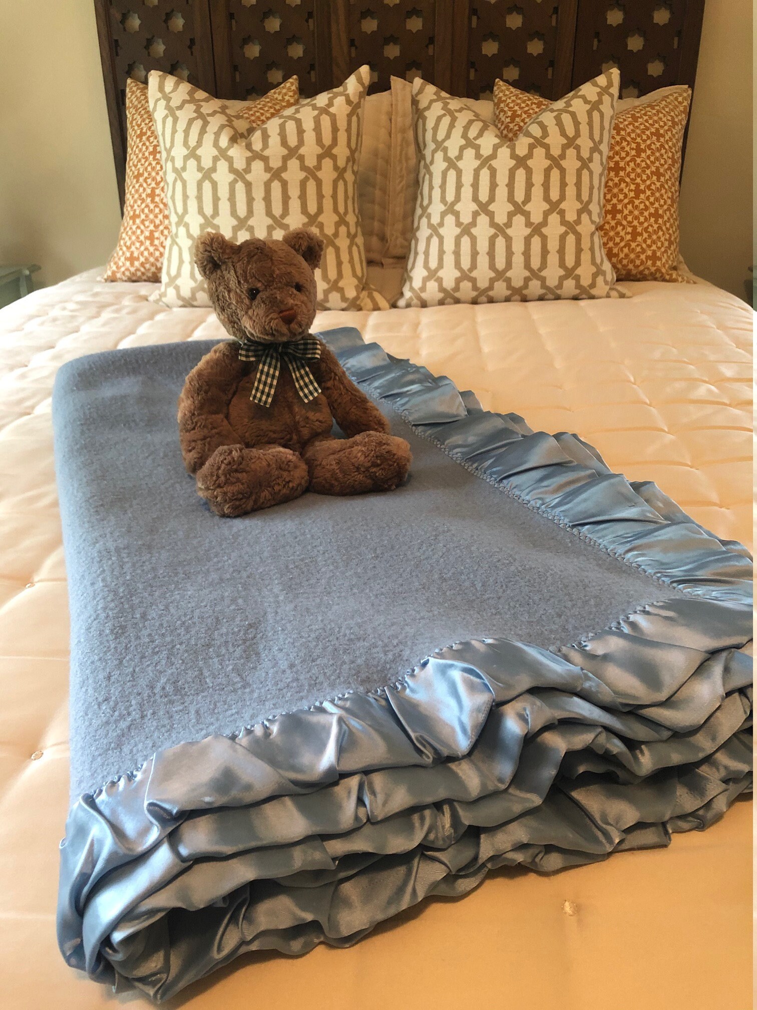 Vintage Wool Blanket Lands' End Virgin Wool Blanket Etsy