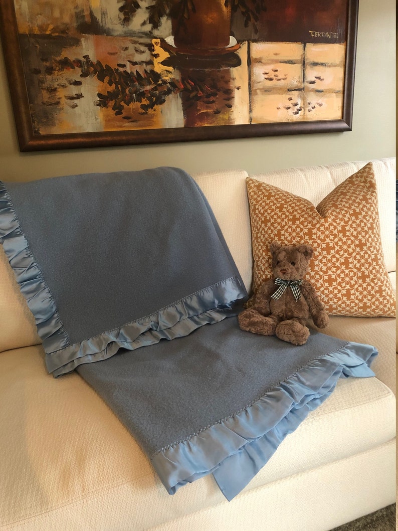 Vintage Wool Blanket Lands' End Virgin Wool Blanket Etsy