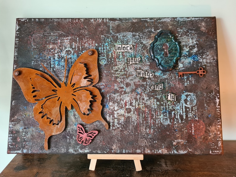 Mixed Media Canvas SOLD Unlock your wings