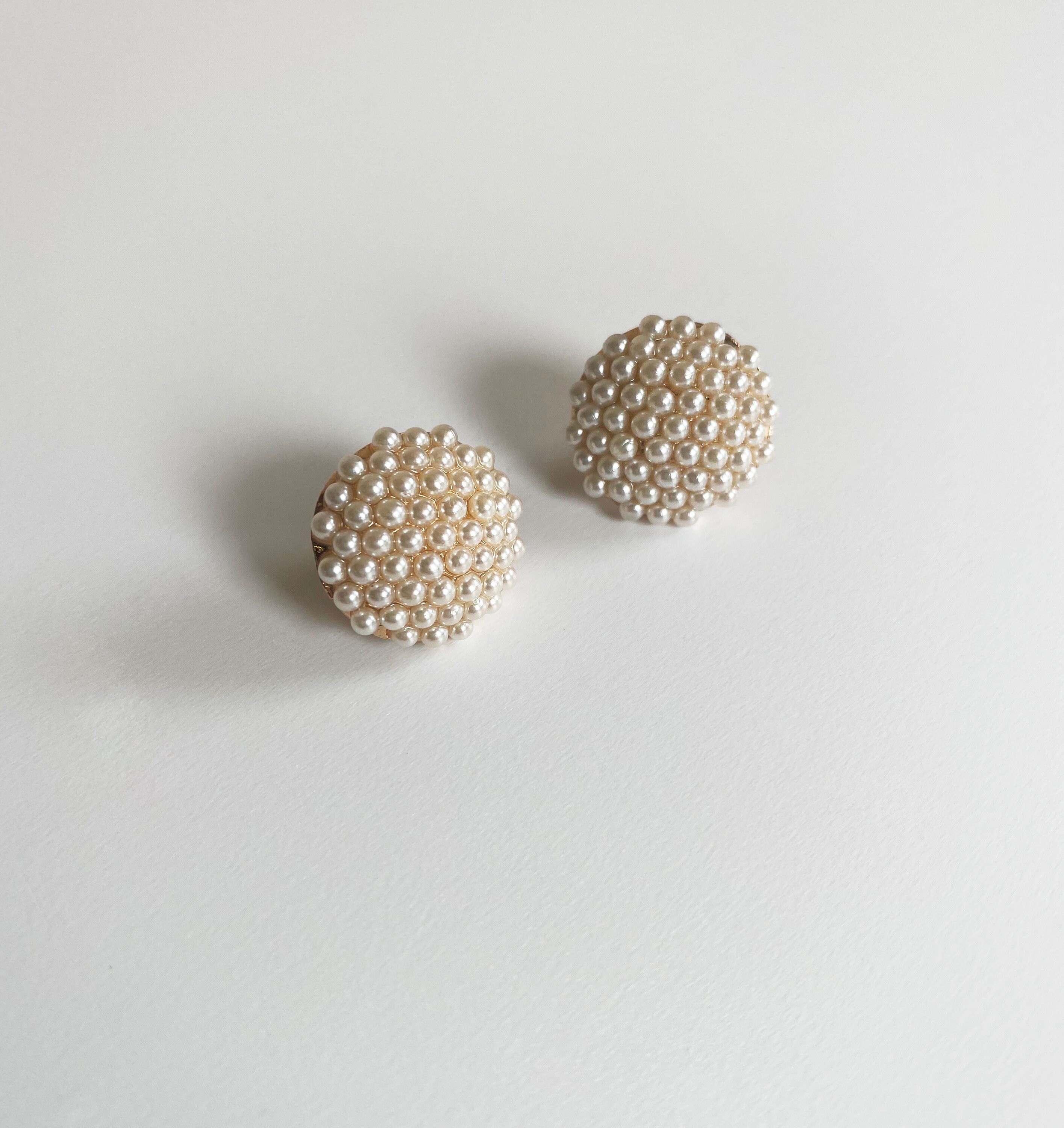 Pearl Cluster Stud Earrings Pearl Studs Large Pearl Etsy