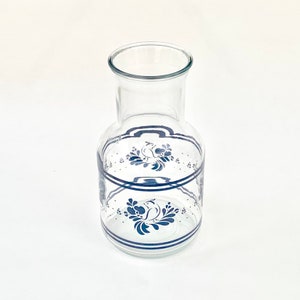 Saft Karaffe Libby Glas Vintage mit blauen Tauben Kanada Saftkrug wie neu