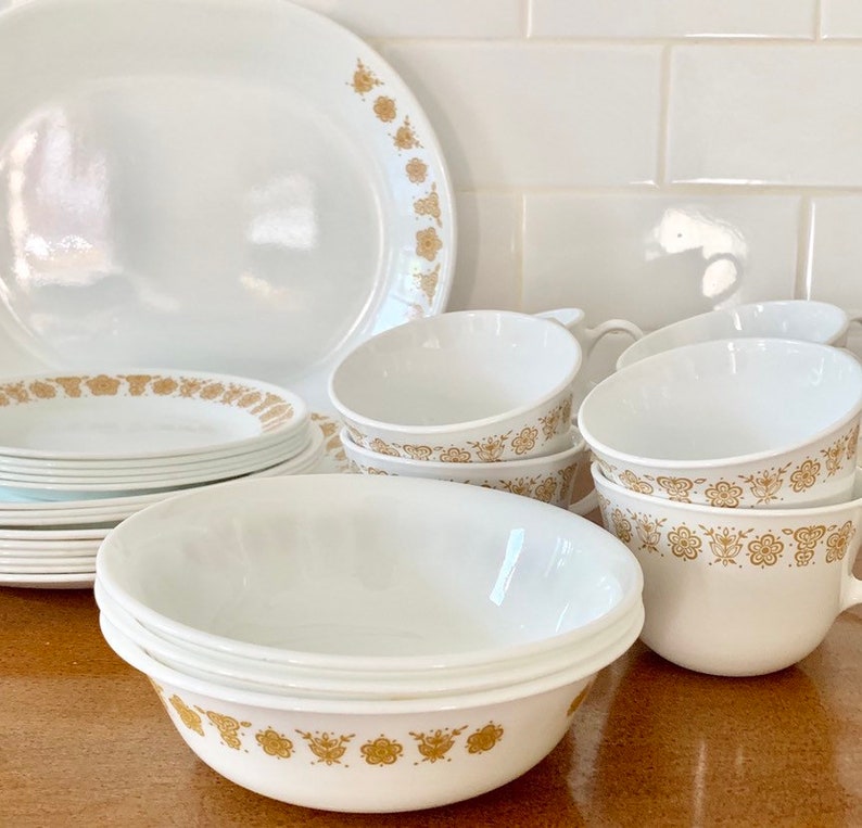 Corelle Butterfly Gold Corelle Dinnerware Dinner Plates Cereal Bowls
